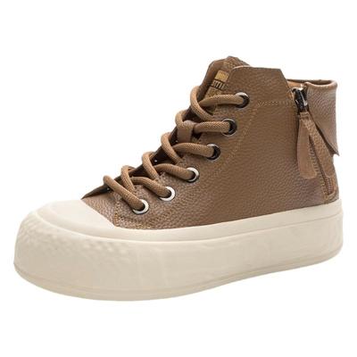 真皮大码高帮鞋2025秋冬加绒短靴