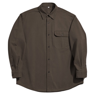 海上公路工装衬衫外套男士25年秋季美式复古宽松版100%纯棉上衣