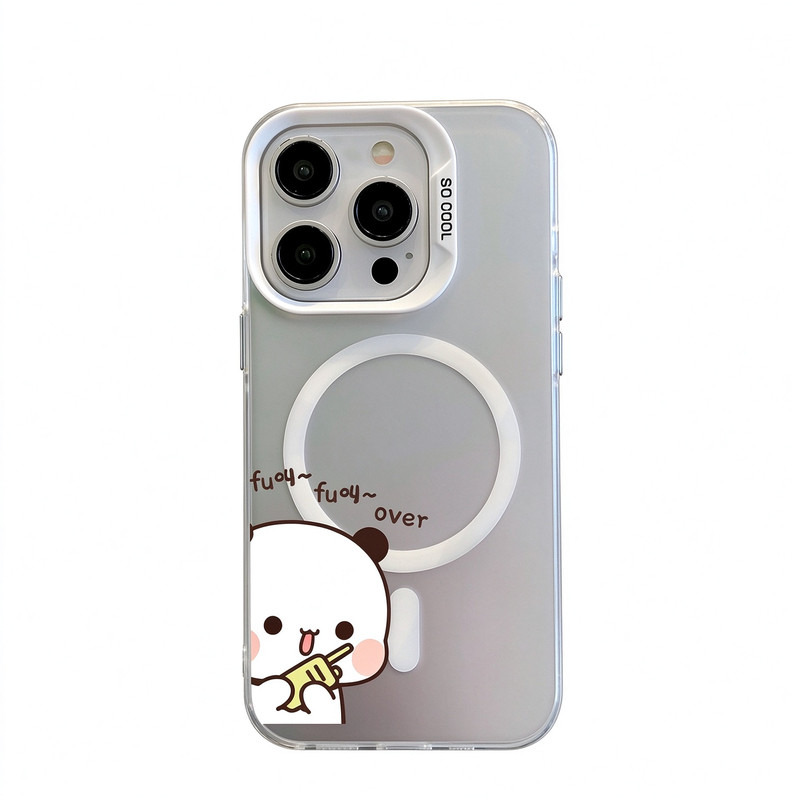 手机壳磁吸磨砂一二布布对讲机收到小熊情侣款适用苹果iPhone18/17/16/15ProMax女生闺蜜防摔软壳荣耀三星IMD