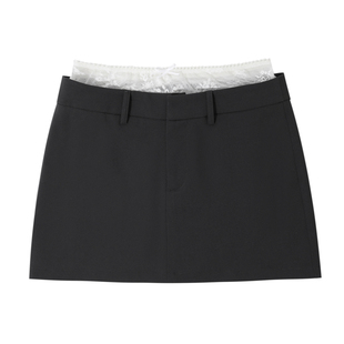 大于诗集职场整顿达人蕾丝拼接假两件半身裙短裙女高腰显瘦包臀裙