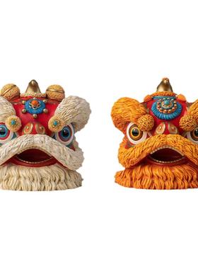 黄铜铜师傅摆件鸿运醒狮