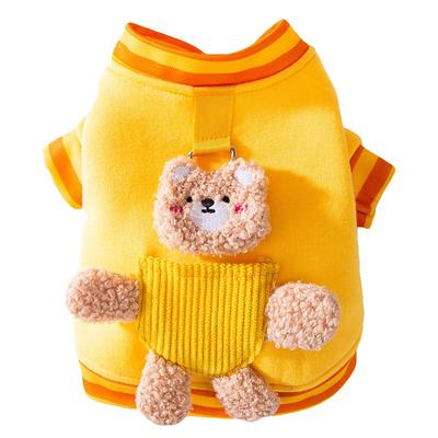 狗狗口袋立体小熊牵引两脚卫衣