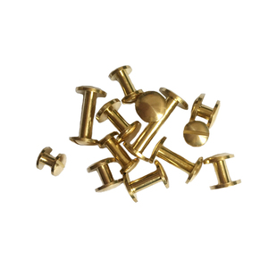 纯黄铜双弧面皮带螺丝纯铜车轮钉工字钉铆钉手工皮具箱包五金配件