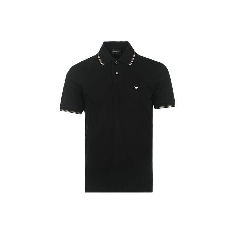 【自营】EMPORIO ARMANI/阿玛尼男士条纹刺绣商务POLO衫短袖T恤