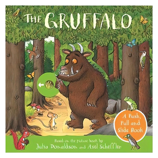 咕噜牛 英文原版 The Gruffalo A Push Pull And Slide Book朱莉娅唐纳森 桂冠作家 幼儿英语启蒙绘本 互动纸板书 搭咕噜牛小妞妞