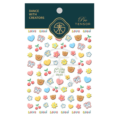 茉季中国美甲贴纸立体浮雕效果