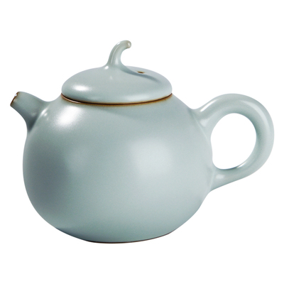 汝窑茶壶手工瓷器青澹