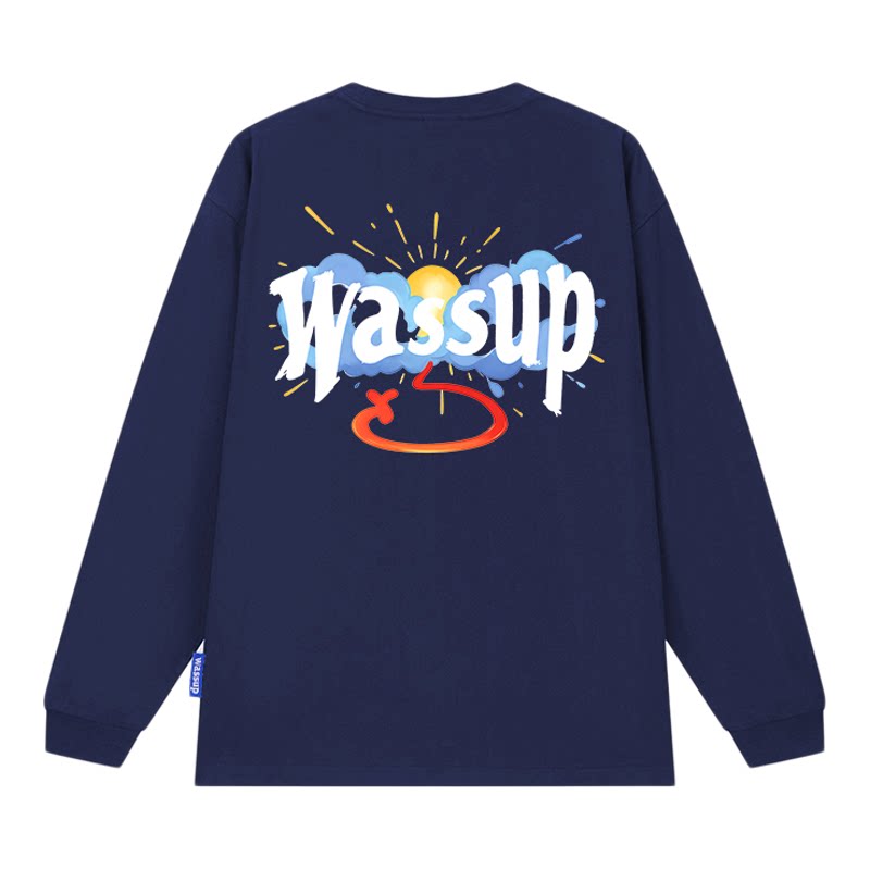 WASSUP彩虹云朵长袖T恤男女秋季