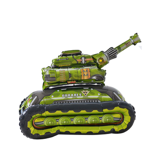 卡通汽车模型气球儿童玩具3D立体充气坦克挖掘机工程车生日男孩
