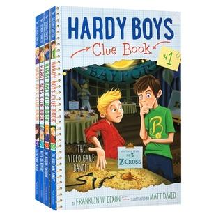 哈迪男孩 1-4册盒装 英文原版 Hardy Boys Clue Book 儿童侦探推理小说书读物桥梁书 英语训练辅导提升阅读能力 英文版进口书籍