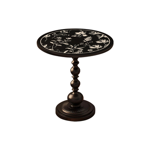 法式边几中古风小茶几可移动客厅沙发边柜复古小圆桌铁艺床头柜