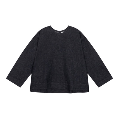 BUCH WEAR衬衫女2026春季新款熟女通勤深色系牛仔圆领上衣642274