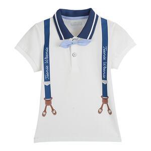 TeenieWeenie Kids小熊童装男宝宝23年夏新款领结背带短袖POLO衫