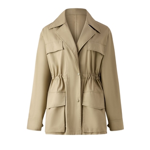 PRICH法式复古气质大翻领廓形风衣秋季新款收腰工装短外套女