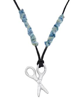 欧美度假复古做旧剪刀麂皮项链