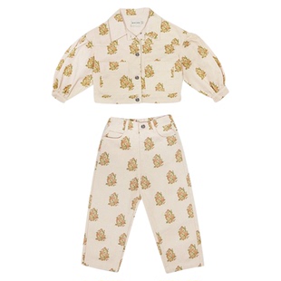 3件4折不换退 the new society SS23春夏儿童印花夹克外套裤子