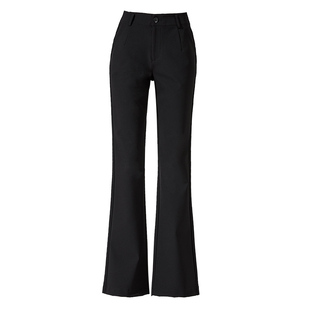 逸阳2026春新款九分喇叭裤女高腰显瘦垂感百搭休闲弹力微喇裤