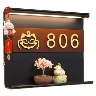 高级感入户门牌号定制欢迎回家仪式感发光号码牌家用装饰公司工作室办公室创意奶油风房号标识入户门轻奢摆件