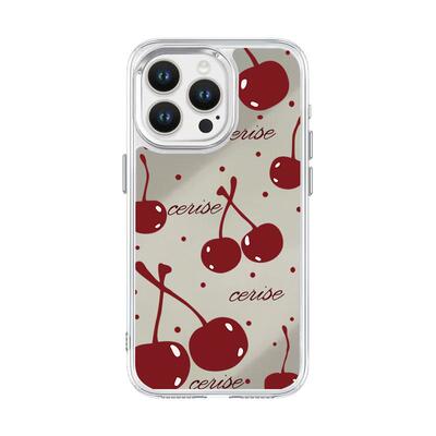 韩系油画樱桃手机壳苹果16镜面适用17promax小米15华为pura80/mate40新款好看opporeno13少女心vivox200小众