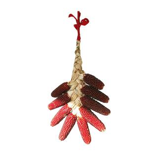 文玩玉米串挂件装饰红玉米真玉米棒带叶小苞米束摆件田园花艺挂壁