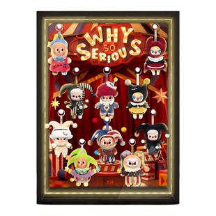 乐一百适用泡泡玛特WHYSOSERIOUS系列搪胶毛绒挂件盲盒相框展示盒