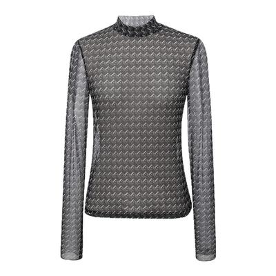 EYEDOLL新款百搭时尚简约修身薄款网纱打底衫