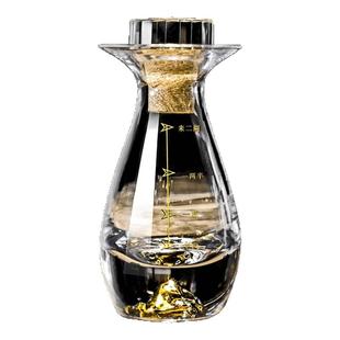 高档家用2两密封白酒壶100ml水晶玻璃白酒分酒器礼盒白酒储存空瓶
