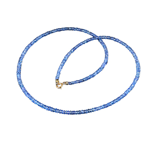 可卿珠宝 欣然 无烧蓝宝石项链18k宝石颈链矢车菊蓝宝石配证正品