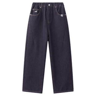 Lee kids加绒牛仔裤儿童宽松阔腿裤保暖休闲时尚百搭潮流牛仔长裤