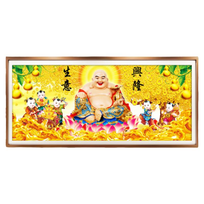 笑佛钻石画弥勒佛十字绣生意兴隆