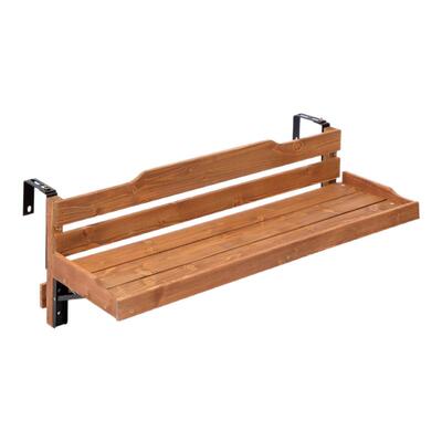 【栏杆悬挂花架】实木可放大花盆