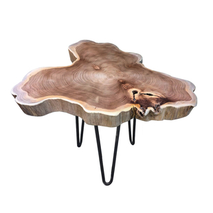 原生态实木茶桌原木茶几阳台桌子侘寂沙发边几简约异形年轮小茶几