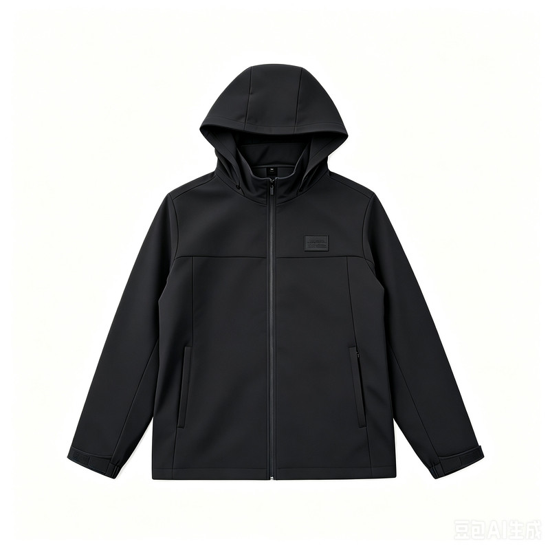 匹克加绒防风连帽软壳冲锋衣