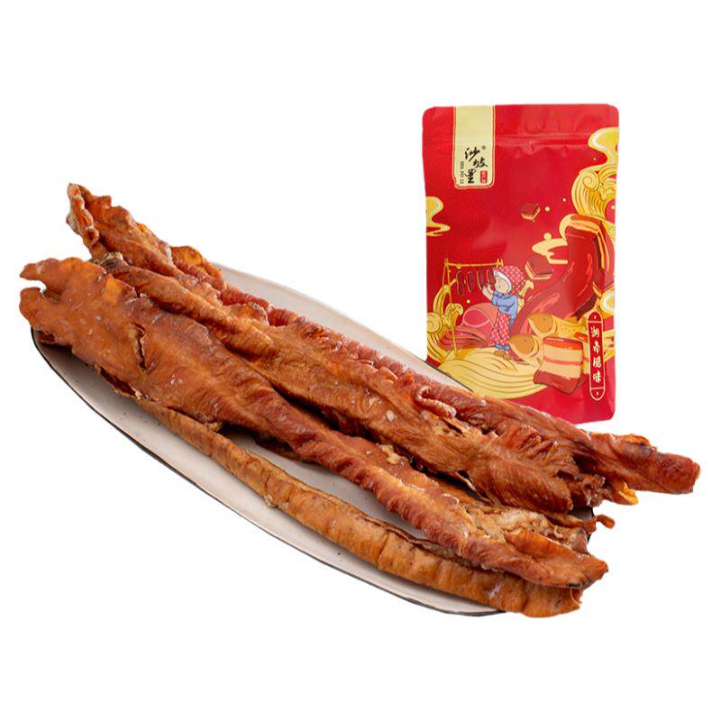 湖南特产农家柴火烟熏腊猪肠