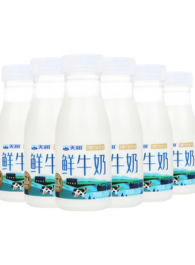 天润新疆巴氏低温灭菌鲜牛乳3.8g蛋白质营养低温鲜牛奶210g*6瓶起