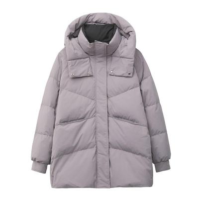 胖mm冬装200斤撞色拼接羽绒服女