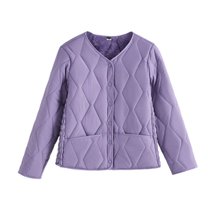 冬2025女士修身加绒保暖羽绒棉内胆短款加厚棉袄中老年轻红色棉衣