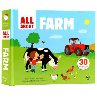 进口英文原版绘本 农场翻翻操作书 All About Farm 幼儿SETAM科普启蒙 农场动物主题读物儿童英语启蒙认知图画书抽拉Twirl