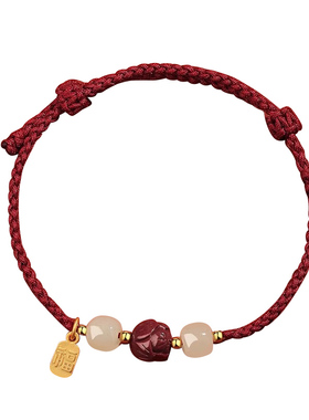 普陀山上岸朱砂莲花手链本命红绳