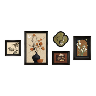 中古风客厅沙发背景墙装饰画法式组合挂画复古油画高级感新款壁画