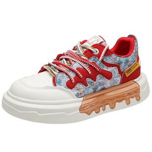 马克华菲男鞋2026新款春季今年流行爆款板鞋子男士拼色潮流休闲鞋