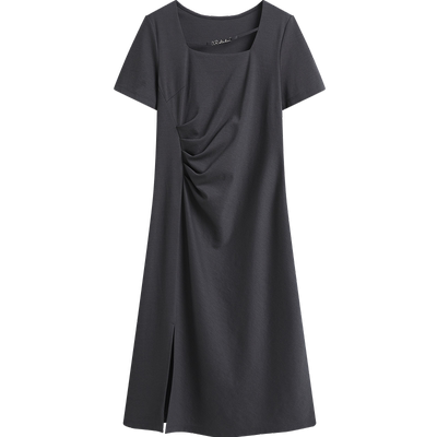 醋酸面料学院风KBNE开叉裙