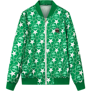 BM高端欧货潮牌男装2025新款夹克外套男款棒球服时尚印花烫钻上衣