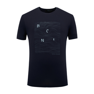 BONI/堡尼夏季新品男士休闲印花短袖T恤圆领棉质体恤衫LL367A81B