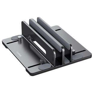 笔记本立式支架便捷手拧调节宽度电脑竖立收纳底座放置全铝合金双夹简约手机路由键盘Macmini平板iPad通用