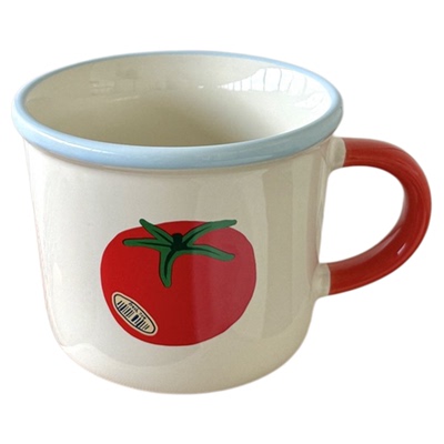 复古番茄马克杯陶瓷杯耐高温水杯早餐牛奶杯咖啡杯喝水杯柿柿如意