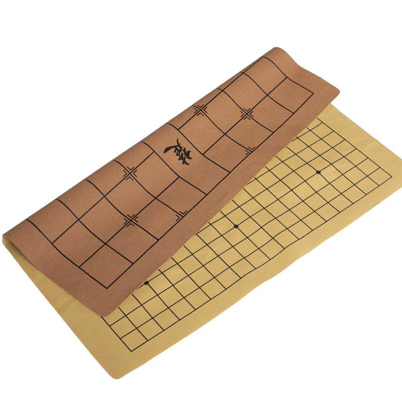 围棋棋盘五子棋棋盘五子皮革单卖pu折叠成人儿童加厚学生双面软布