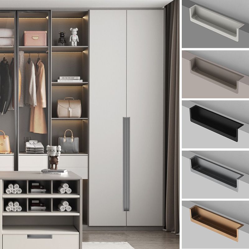 衣柜门嵌入式隐形拉手现代简约黑色白色抽屉内嵌式隐藏加长暗把手