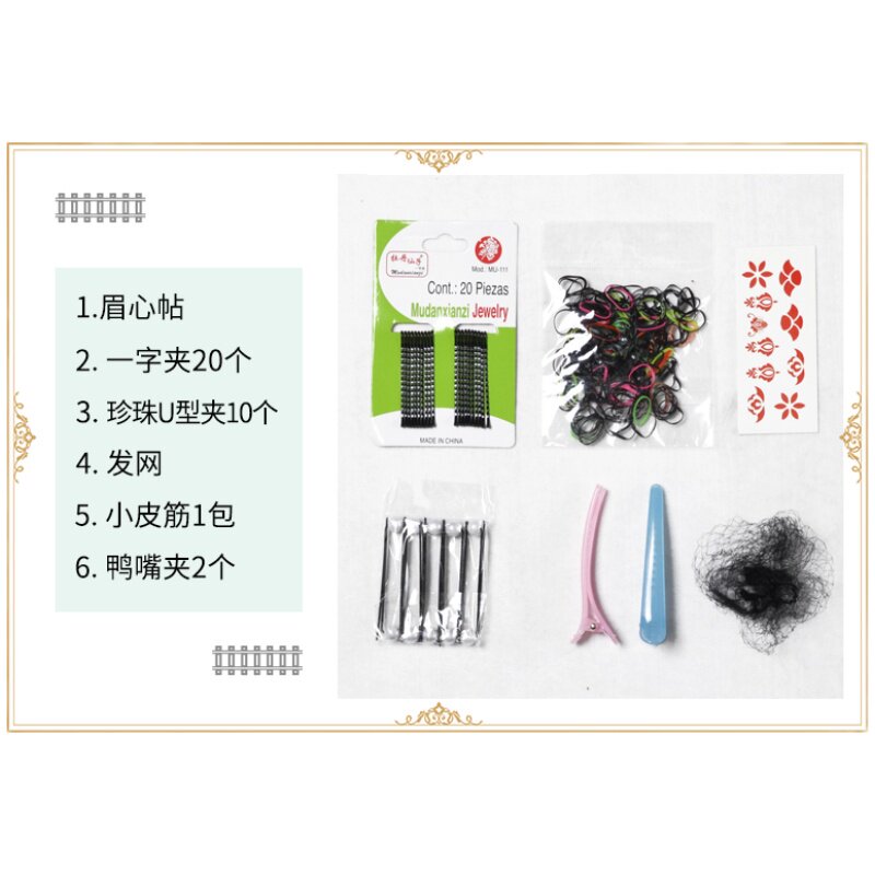 民国假发金粉世家白秀珠复古罗马卷蝴蝶结油条公主卷古风旗袍马尾