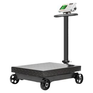 带轮电子秤商用500公斤精准电子称地秤300kg大型磅秤600可移动秤